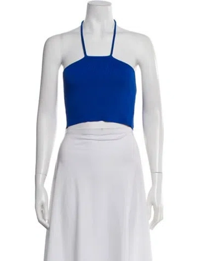 Pre-owned Simon Miller Halterneck Sleeveless Crop Top In Blue