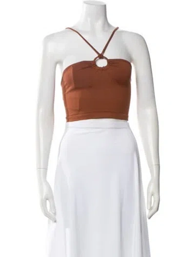 Pre-owned Simon Miller Halterneck Sleeveless Crop Top W/ Tags In Brown