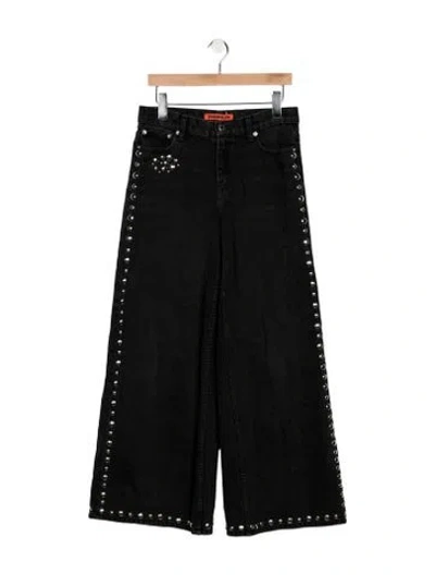 Pre-owned Simon Miller High-rise Wide Leg Jeans In Black