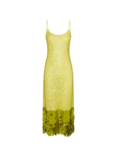 Simon Miller Imogen Sequin Midi Dress Peridot Combo In Green