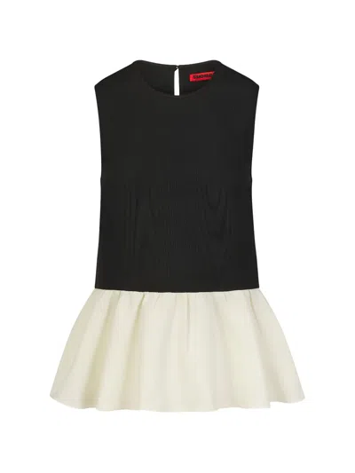 SIMON MILLER IRIS MOIRE PEPLUM TOP