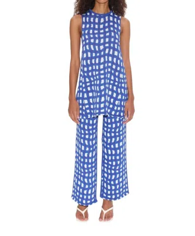 Simon Miller Jabber Knit Pant In Blue Way Gingham In Multi