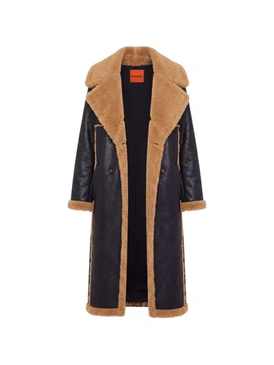 Simon Miller Jetz Faux-shearling Coat In Brown
