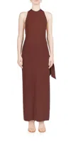 Simon Miller Junjo Compact Viscose Knit Midi Dress In Gold