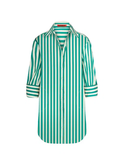 Simon Miller Kena Striped Mini Shirt Dress In Green