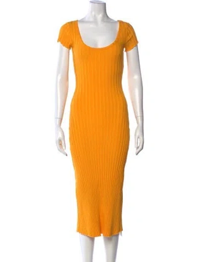 Pre-owned Simon Miller Kid Mohair Midi Length Dress In Yellow