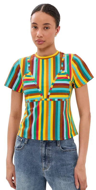 Simon Miller Kini Striped Tee Vibrant Multi Stripe