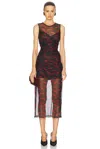 Simon Miller Kinny Mesh Dress In Lip Print In Lip Print