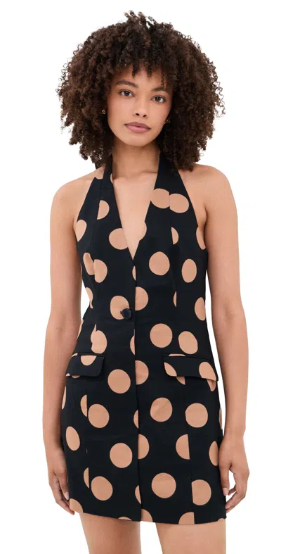 Simon Miller Kirra Polka-dot Mini Dress In Black