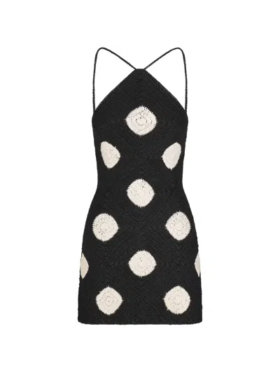Simon Miller Kit Crochet Mini Dress In Black