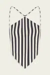 Simon Miller Kit Poplin Tie Top In Black White Stripe In Black