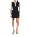 Simon Miller Knit Zaca Mini Dress In Black In Black