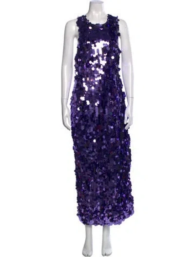 Pre-owned Simon Miller Lace Pattern Long Dress In Purple