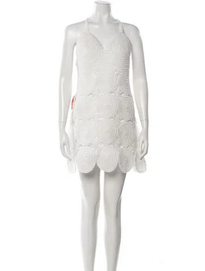 Pre-owned Simon Miller Lace Pattern Mini Dress W/ Tags In White