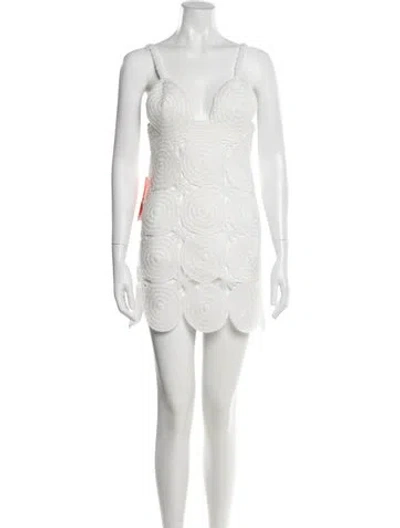 Pre-owned Simon Miller Lace Pattern Mini Dress W/ Tags In White