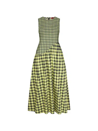 Simon Miller Laurel Gingham Maxi Dress In Green