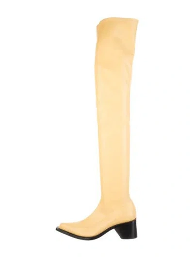 Pre-owned Simon Miller Leather Boots In Neutrals/yellow