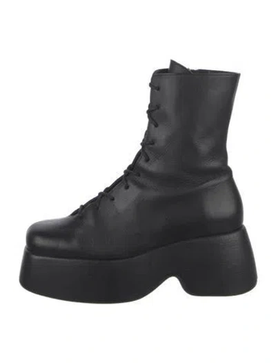 Pre-owned Simon Miller Leather Combat Boots In Black