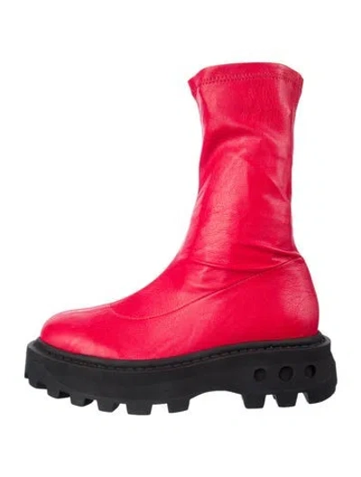 Pre-owned Simon Miller Leather Combat Boots In Red