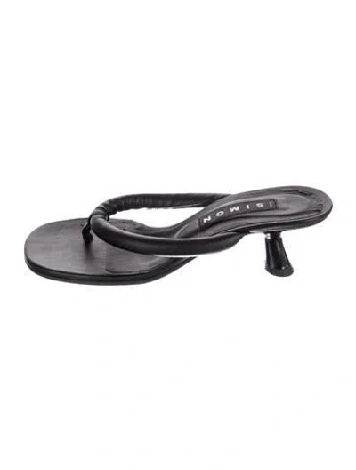 Pre-owned Simon Miller Leather Flip Flops In Black