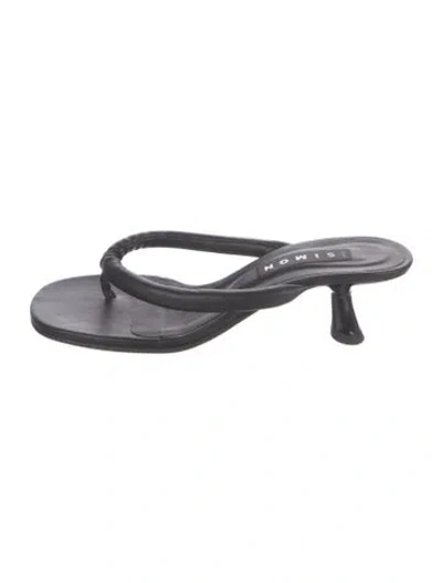Pre-owned Simon Miller Leather Flip Flops In Black