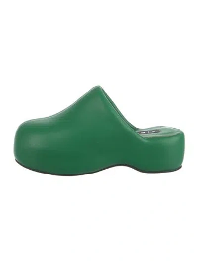 Pre-owned Simon Miller Leather Mules In Green