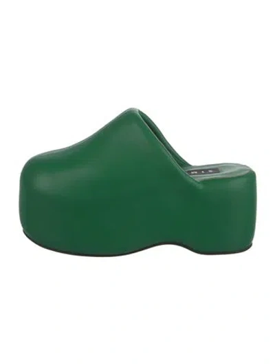 Pre-owned Simon Miller Leather Mules In Green