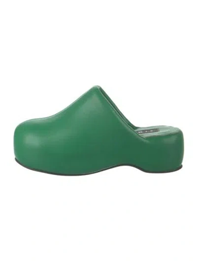 Pre-owned Simon Miller Leather Mules In Green