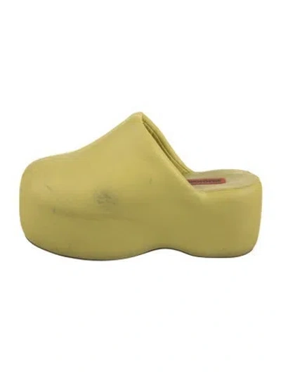 Pre-owned Simon Miller Leather Mules In Green/yellow