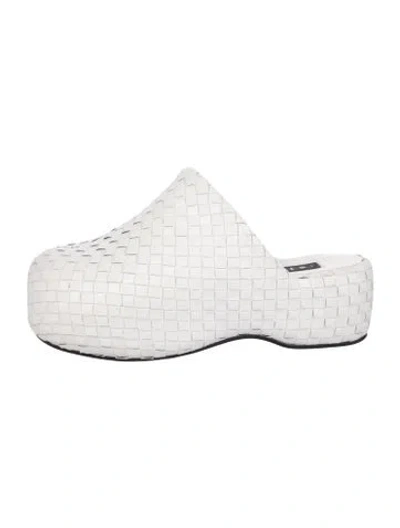 Pre-owned Simon Miller Leather Mules In White