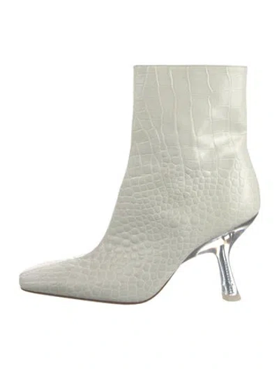 Pre-owned Simon Miller Leather Patterned Sock Boots In Neutral