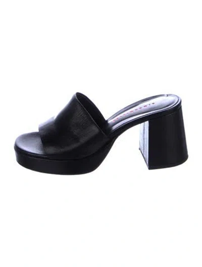 Pre-owned Simon Miller Leather Slides In Black