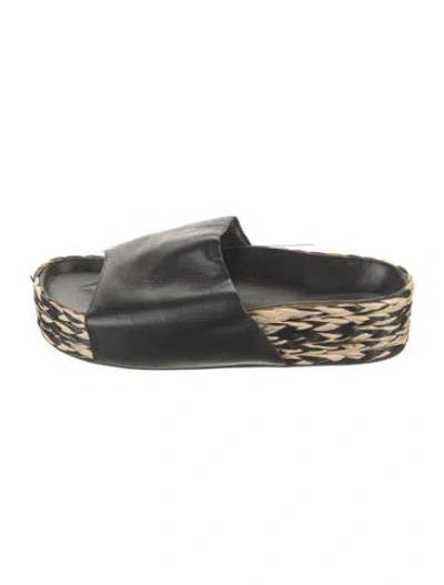 Pre-owned Simon Miller Leather Slides In Black