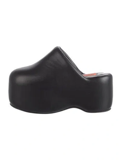 Pre-owned Simon Miller Leather Slides In Black