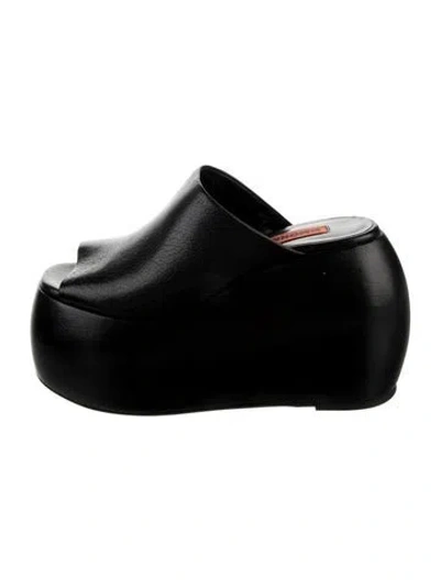 Pre-owned Simon Miller Leather Slides In Black
