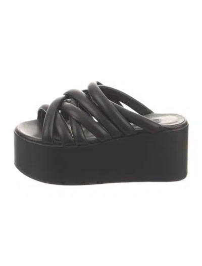 Pre-owned Simon Miller Leather Slides In Black