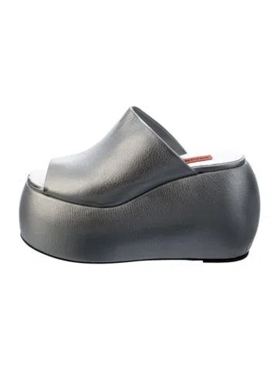 Pre-owned Simon Miller Leather Slides In Blue