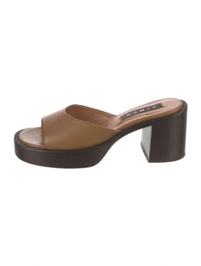 Pre-owned Simon Miller Leather Slides In Brown