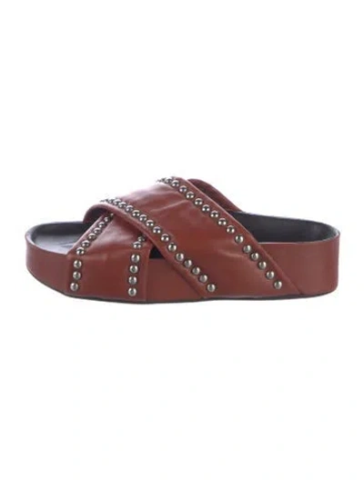 Pre-owned Simon Miller Leather Slides In Brown