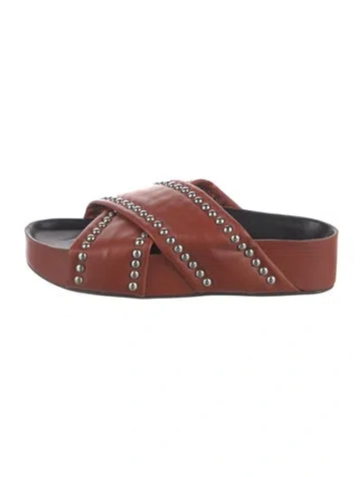 Pre-owned Simon Miller Leather Slides In Brown