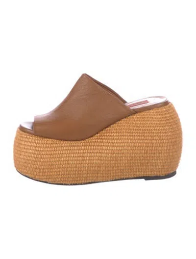 Pre-owned Simon Miller Leather Slides In Brown/neutrals