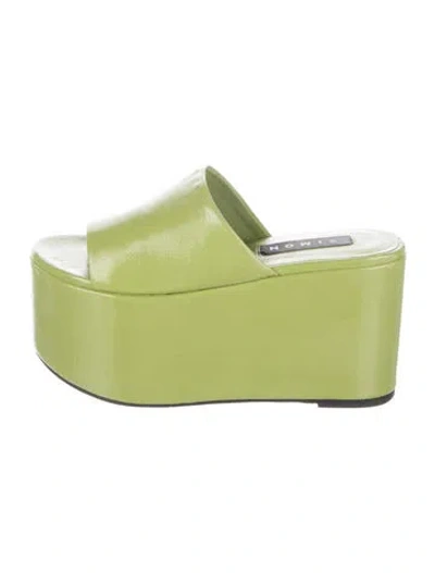 Pre-owned Simon Miller Leather Slides In Green