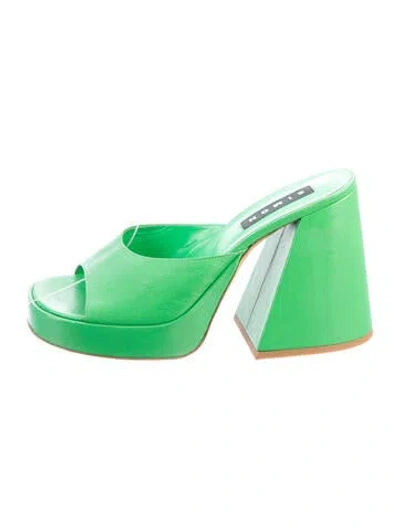 Pre-owned Simon Miller Leather Slides In Green