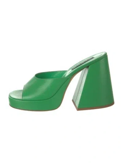 Pre-owned Simon Miller Leather Slides In Green