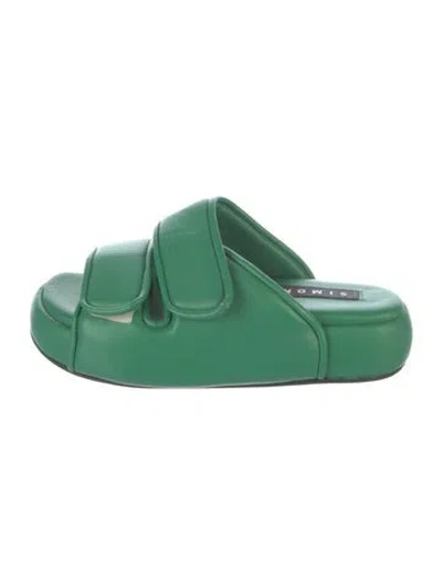 Pre-owned Simon Miller Leather Slides In Green
