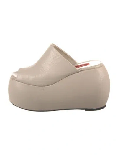 Pre-owned Simon Miller Leather Slides In Neutrals