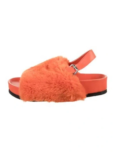 Pre-owned Simon Miller Leather Slides In Orange