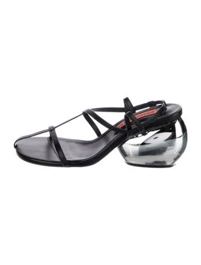 Pre-owned Simon Miller Leather Slingback Sandals In Black