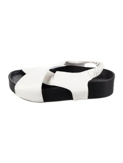 Pre-owned Simon Miller Leather Slingback Sandals In Black/white
