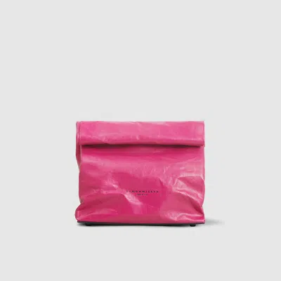 Simon Miller Leather Small Lunch Bag Clutch In Pink